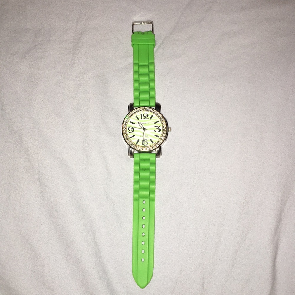 Bright Green Geneva Platinum Watch